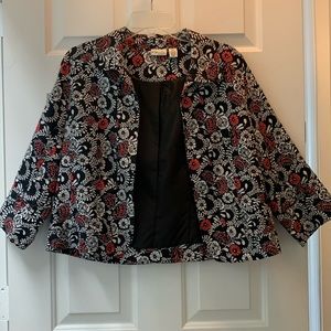 Kim Rogers Linen Petite Medium Floral Jacket